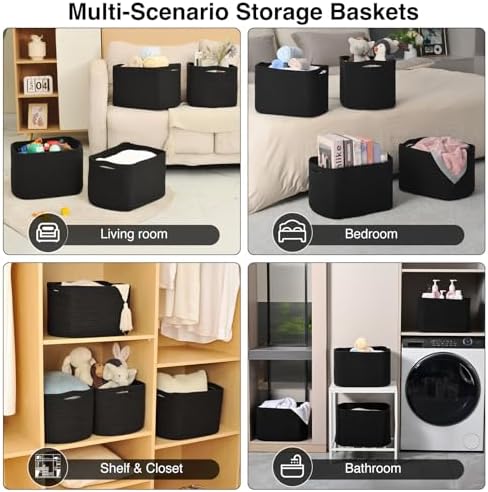 ICERZCZ Storage Baskets for Organizing & Shelves, Woven Cotton Rope - Image 5