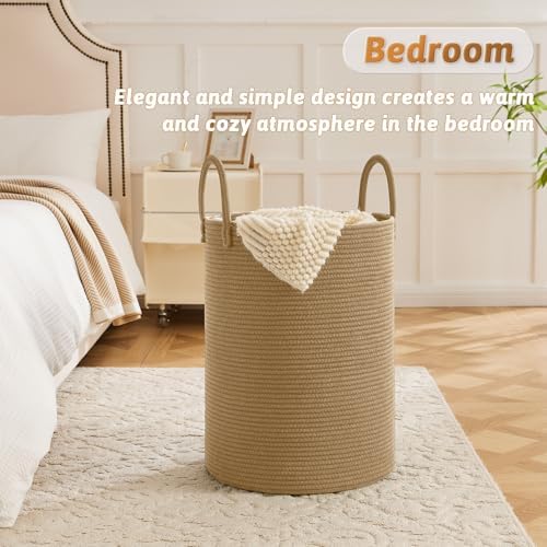 Artfeel Laundry Basket, Woven Cotton Rope Laundry Hamper, 100L - Image 3