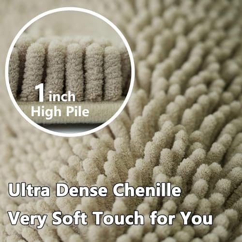 BOANKODU Bathroom Rugs 47x24, Extra Soft Absorbent Chenille Bath Rugs, PVC - Image 4
