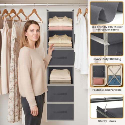 Hanging Closet Organizer 6-Shelf - Image 3
