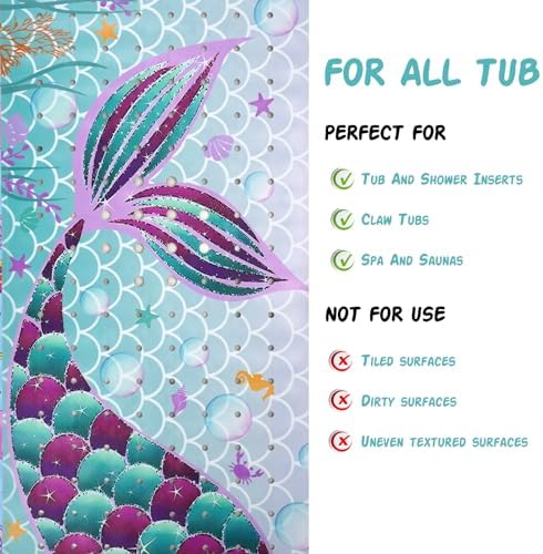Mermaid Bathtub Mat Non Slip, Cute Baby Bath Mat - Image 7