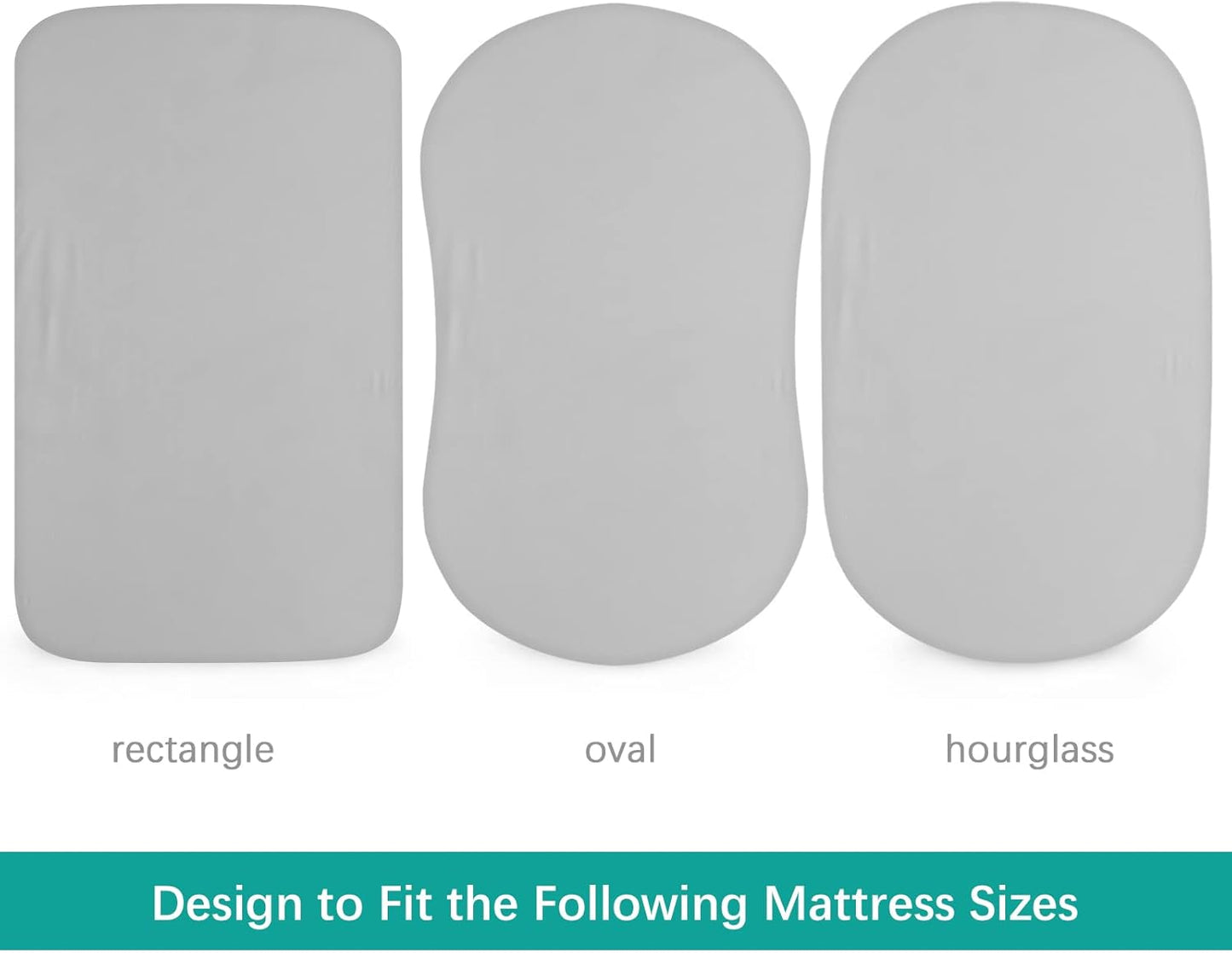 Waterproof Bassinet Sheets Fit for Miclassic, Baby Delight, TCBunny, Milliard, Dream On Me Traveler/Skylar and Other Bedside Sleeper Bassinet Mattress, 2 Pack, Ultra Soft Microfiber Sheets, Grey