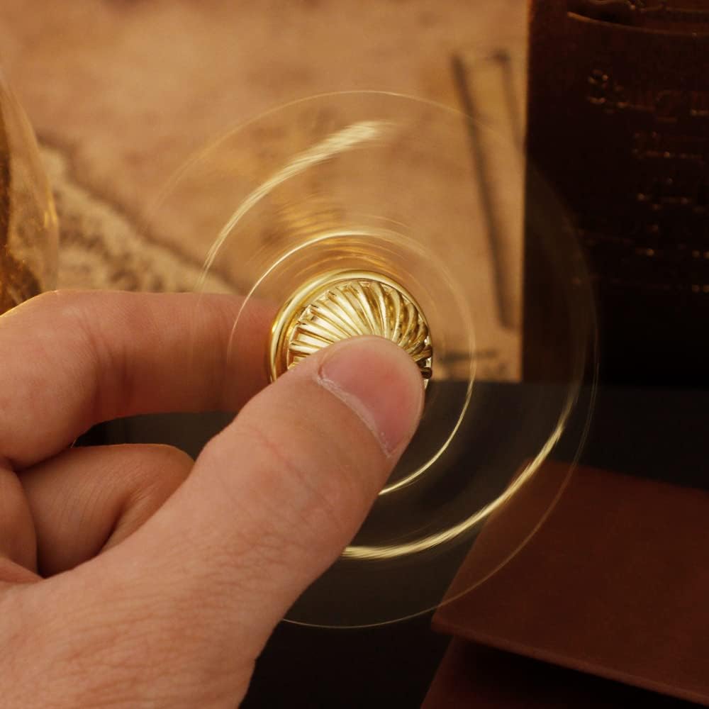 Golden Fidget Spinner Toy Metal for Kids Adults, Cool Margic Orb Fidgit Spinner Finger Desk Spinning Toys, Small Gadget Hand Spinner, Anti Anxiety Stress Relief Toy for Focus, Party Favors Prizes