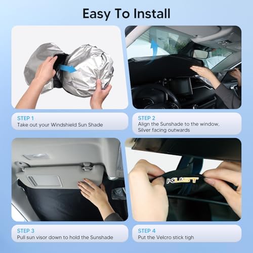 KUST Windshield Sun Shade for 2010-2025 2026 Dodge RAM 2500 3500 Accessories - Image 5