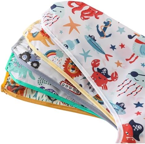 Sleeved Bib, 5 Pack, Waterproof Shirt Bibs - Image 6