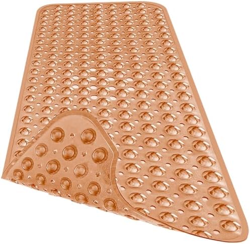 Extra Long Bathtub Mat Non Slip Bath Mat Clear Brown 40"x16" Full - Image 3