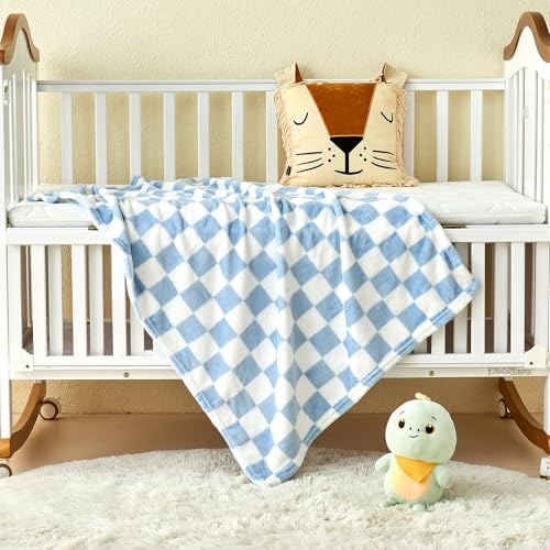 Yurhap Checkered Baby Blanket Fleece Baby Blankets - Image 5