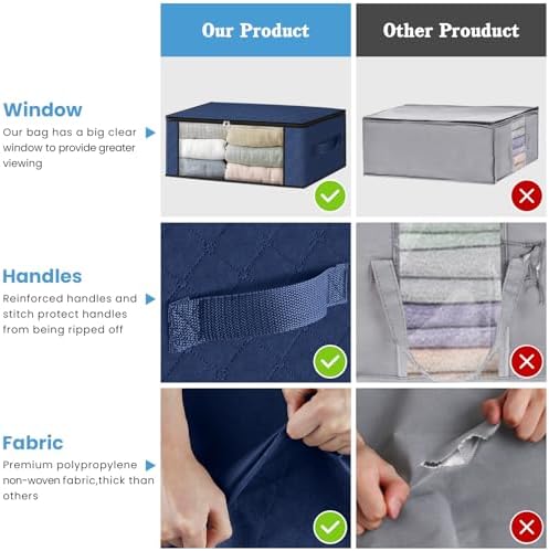 HomeHacks 8-Pack Clothes Organizer Storage Bags, 35L Storage Bins - Image 5