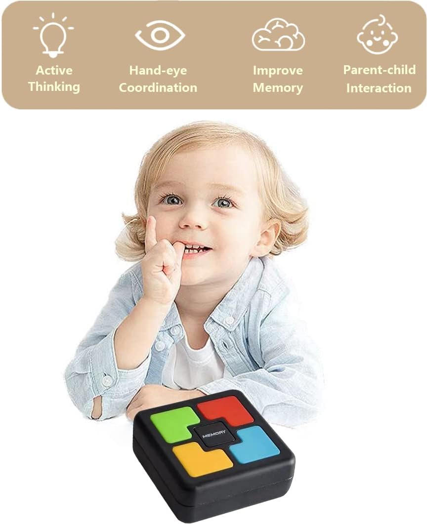Light Up Memory Game Handheld Electronic Toys Color Memorizing Classic Board Games Quiz Game with Lights and Sounds