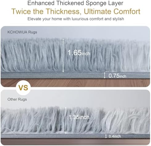 6x9 Thick Tie-Dye Gray Shag Rug - Image 3