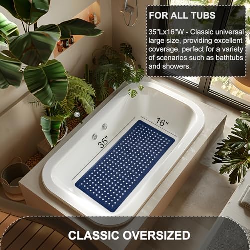 TEESHLY Bath Mat for Tub & Shower, Non Slip Soft Bathmat - Image 5