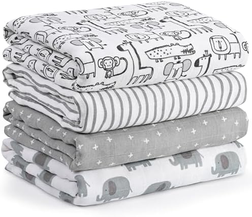 Muslin Swaddle Blankets for Newborn, Cotton Receiving Blanket by CivaruaKids
