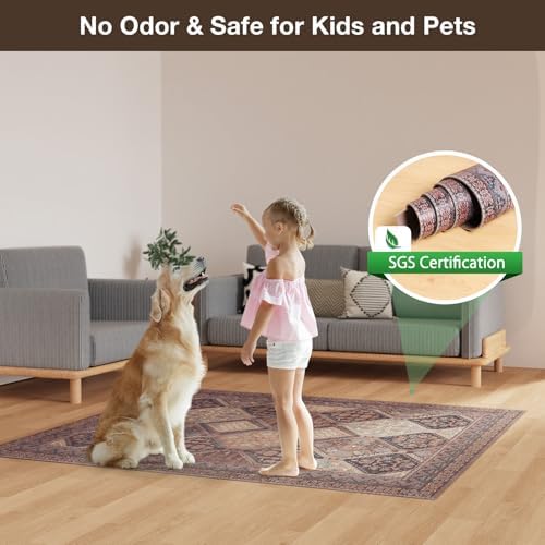 Floor Mat for Home 4×6ft, Easy Clean Plastic Rug-Like Pattern Area Mat for - Image 5