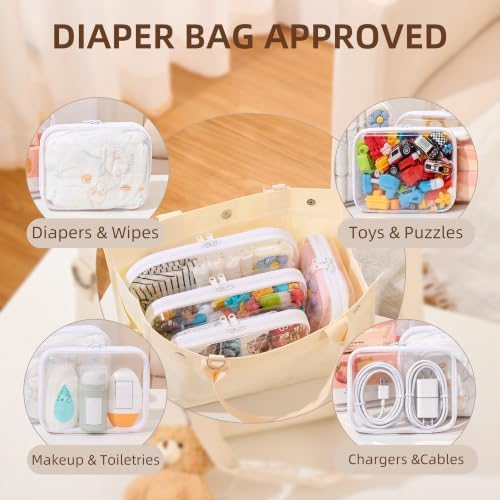 Clear Hard Shell Diaper Bag Organizer Pouches Cosmetic Bags - Image 3