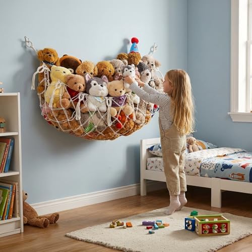 Stuffed Animal Net or Hammock for Flat Wall Mounted Handmade Macrame Toy - Image 3