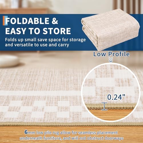 GarveeHome Checkered Runners for Hallways 2x8 Washable Kitchen Runner Rug - Image 4