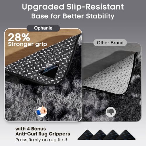 Ophanie Tie-Dyed Black & Grey Area Rugs 5x8 - Image 4