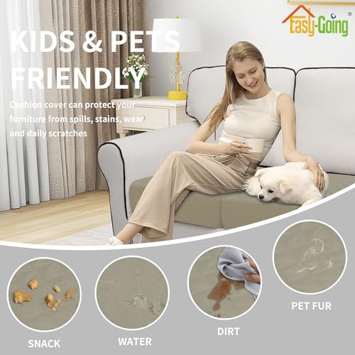 Easy-Going Waterproof Couch Cushion Covers, Non-Slip Leakproof Sofa Seat - Image 5