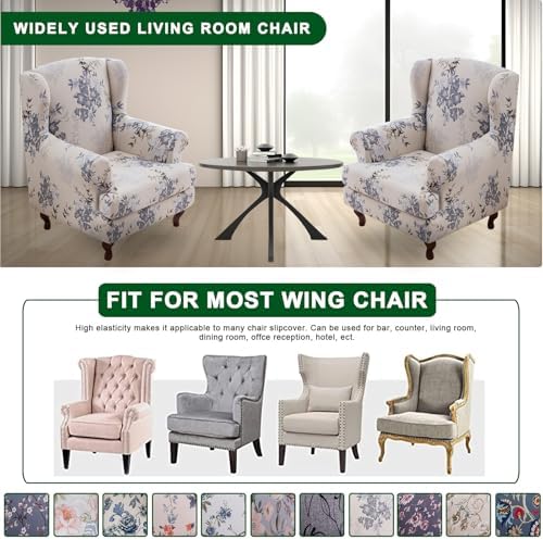 CRFATOP Wingback Chair Covers Stretch Armchair Slipcovers - Image 4
