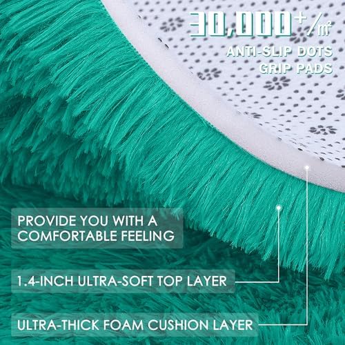OLANLY Teal Green Round Rugs for Bedroom - Image 7