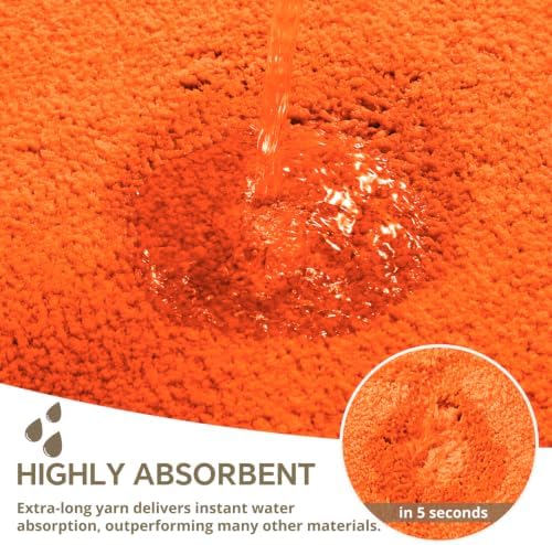 Polyester Bathroom Rug 24"x40" Orange, Non-Slip Soft Bath Mat - Image 5