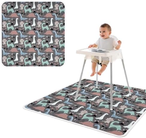 BapronBaby Dinosaur Drawing Waterproof Splash Mat Catch All Floor Cover by BapronBaby