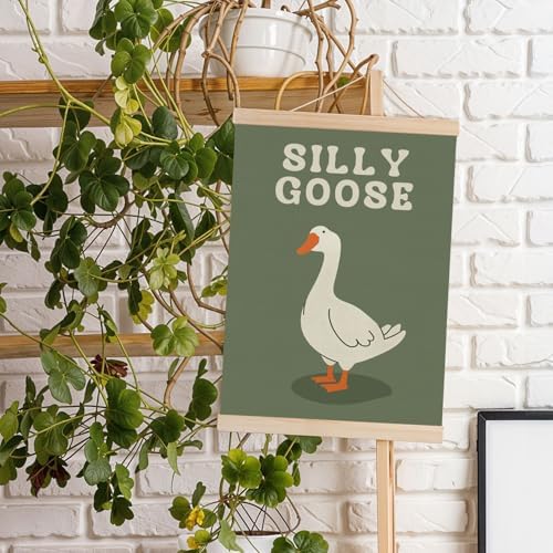 DNEULYR Sage Green Goose Wall Art Poster, Goose Nursery Wall Decor, Funny Silly - Image 4