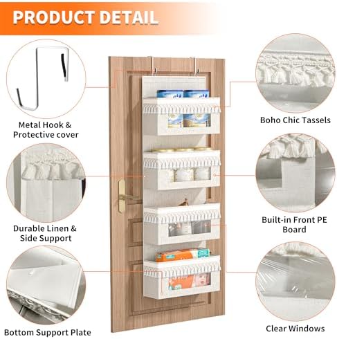 Aokeyee 4 Tier Over Door Organizer Nursery - Image 2