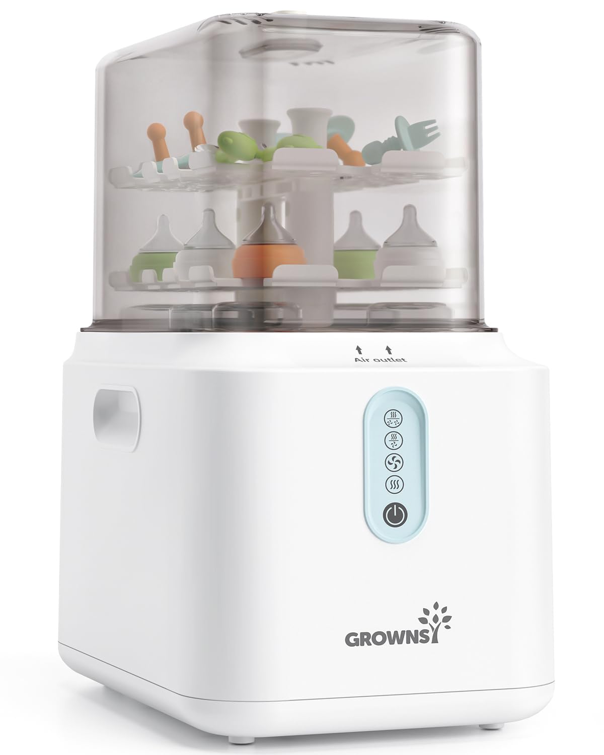 Grownsy 3-Layer Large Bottle Sterilizer and Dryer, Fast Sterilization and Drying, Universal Bottle Sterilizer for Baby Bottles, Breast Pump Parts & Baby Essentials