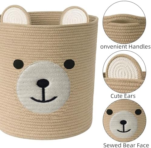 Bear Basket for Nursery, Baby Shower Baskets, Baby Storage Basket - Image 2