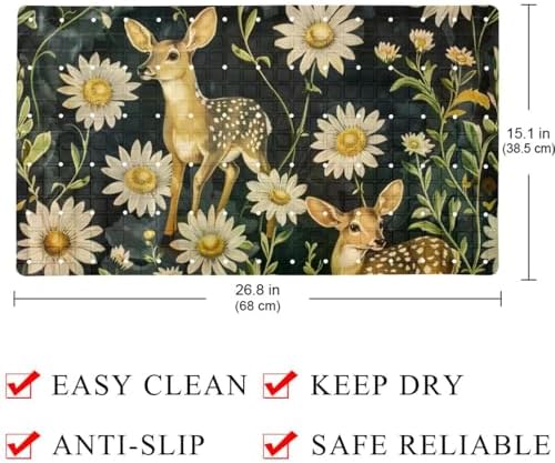 Non Slip Bathtub and Shower Mat 26.8x15.1 inch, Bath Mat - Image 4