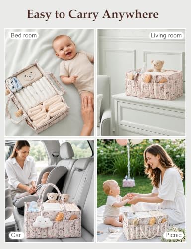 Quilted Diaper Caddy Organizer - Image 6