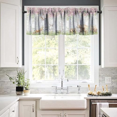 Forest Valance Curtain for Kitchen, Window Treatment Cartoon Nature Forest - Image 6