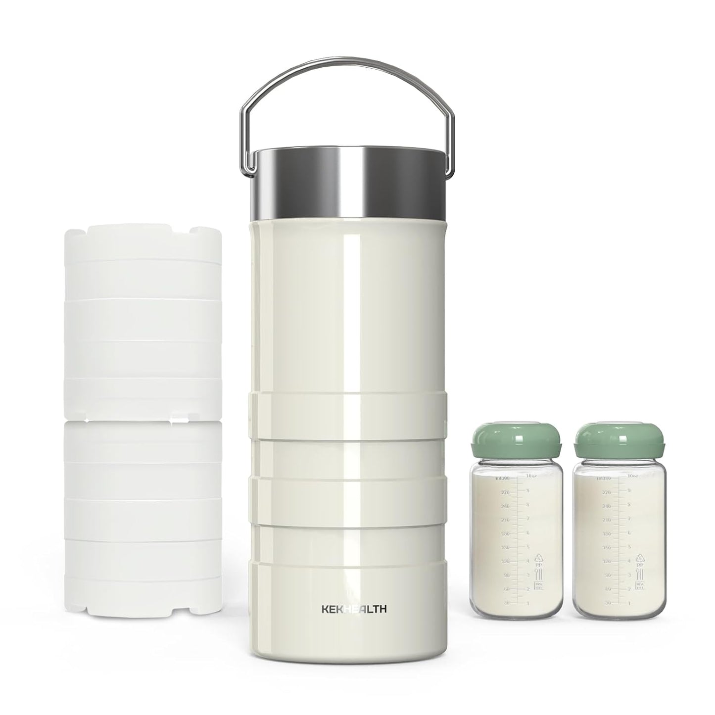 22oz Breast Milk Cooler for Work and Travel, 24 Hours All-Day Cooling, Large Capacity Portable Breastmilk Chiller with 2pcs Breastmilk Storage Bottle, Baby Feeding Essentials