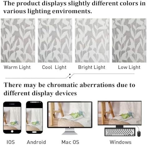Lecloud Leia Ivory Sheer Curtains 72 Inches Long 2 Panels, Jacquard Texture - Image 7