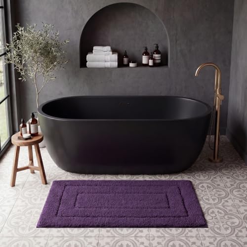 GRANNY SAYS Purple Bathroom Runner Rug 48" x 24", Soft Microfiber Bath Mat by GRANNYSAYS