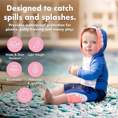 BapronBaby Construction Zone Waterproof Splash Mat Catch All Floor Cover - Image 5
