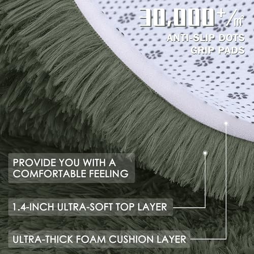 OLANLY 3x5 Machine Washable Small Bedside Rug, Soft Fluffy Shaggy Rugs - Image 6