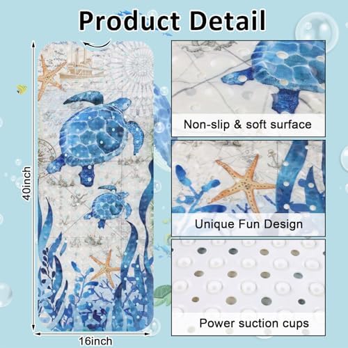Topotdor Kids Bathtub Mat Non Slip, Tub Mat - Image 2