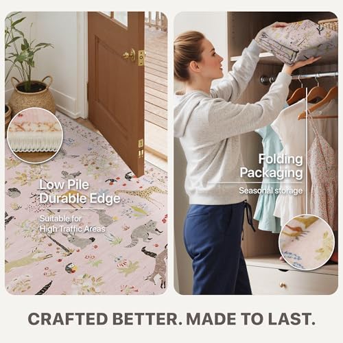 BESBLEE 2'6X7 Washable Kitchen Runner Rug, Animal Non Slip - Image 4