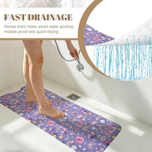 Rainbow Butterfly Bathtub Mat Non Slip - Image 4