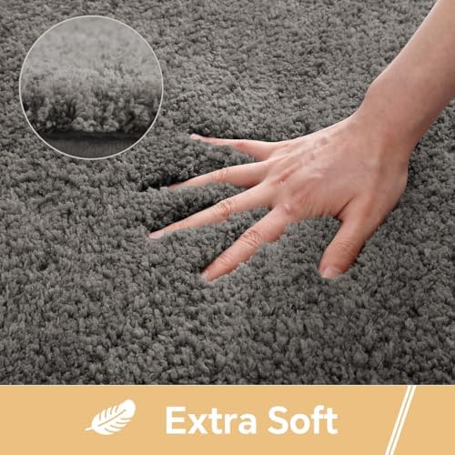 Polyester Bathroom Rug 40"x60" Taupe, Large Soft Shaggy Bath Mat - Image 3
