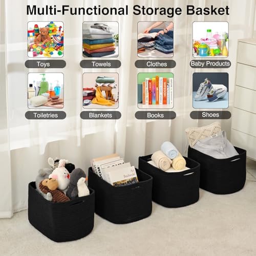 ICERZCZ Storage Baskets for Organizing & Shelves, Woven Cotton Rope - Image 4