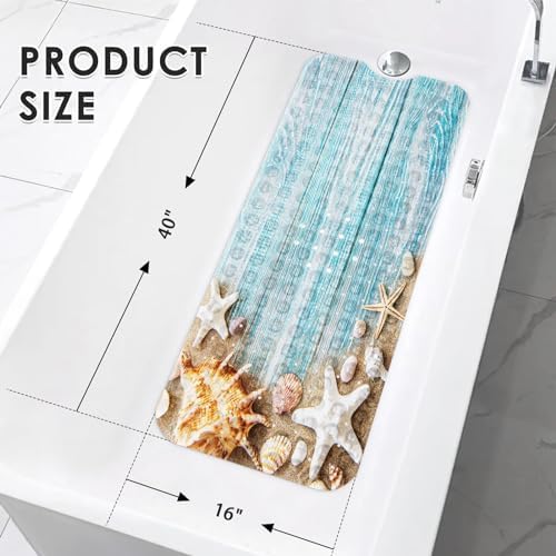 Bath Mat for Tub, Seashells Summer, 40 X 16 Inch, for Bathtub - Image 2