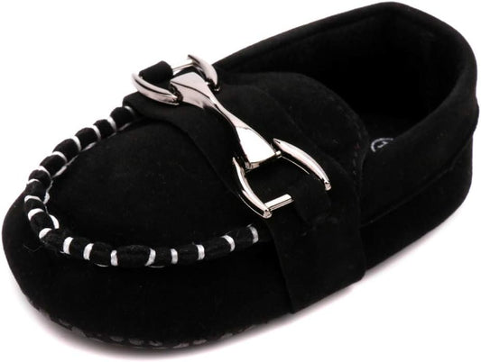 LONSOEN Baby Girls Boys Loafers Prewalker Dress Crib Shoes