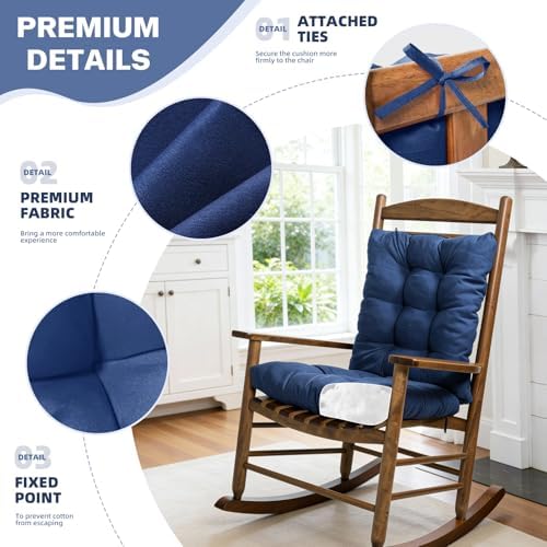 Indoor Outdoor Khaki Rocking Chair Cushions - Image 3