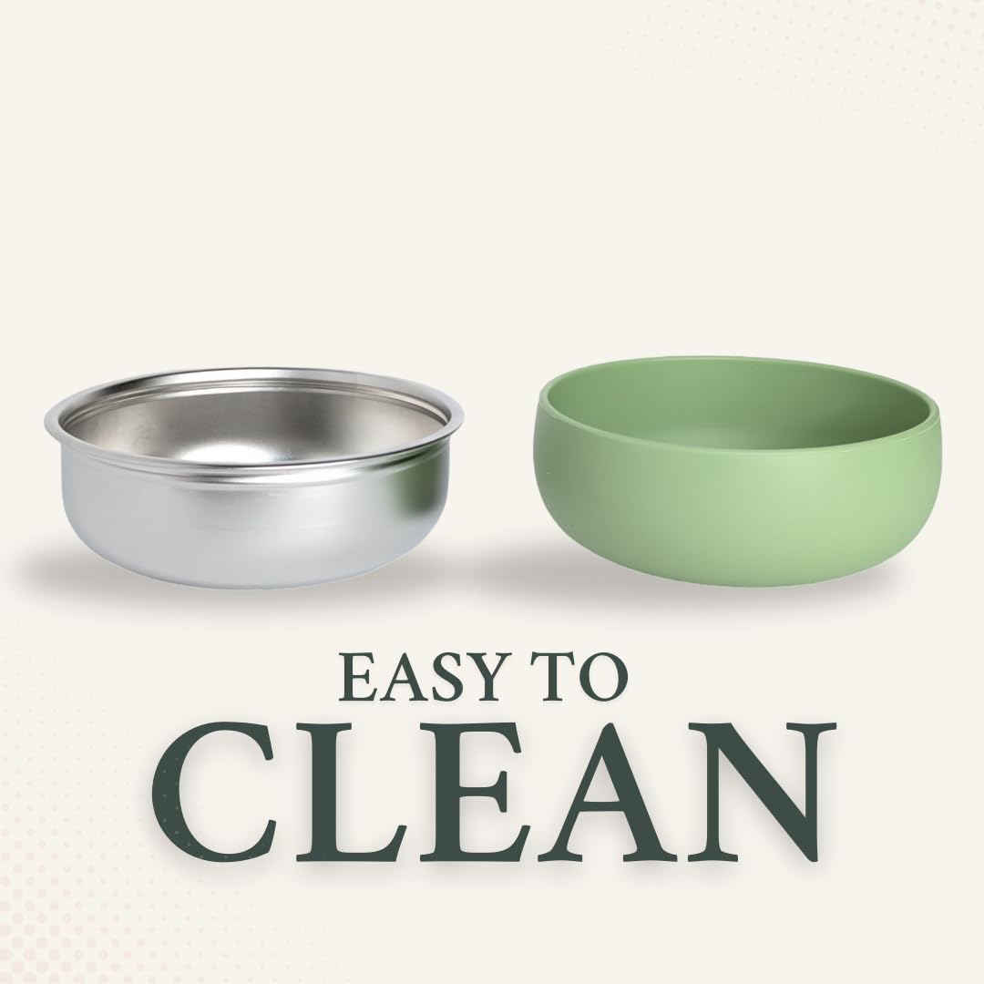 Monkey Proof™ Non-Toxic Stainless Steel Child Bowl 5” with Non-Slip Silicone Shell, (Set of 4 bowls) Unbreakable, Mess Free Feeding for Babies, Toddlers, Kids, BPA free (Arizona)