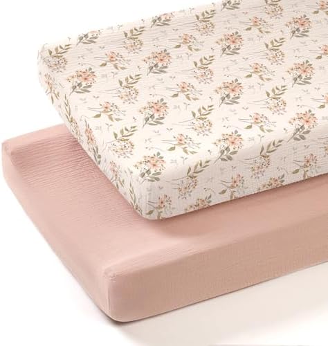 lulumoon Muslin Changing Pad Cover: 32x16 Fit Standard Rectangle Pad by Lulumoon