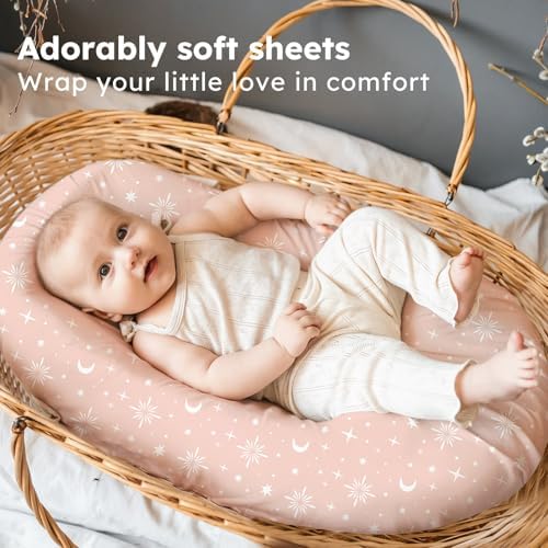 Baby Bassinet Sheets, 3 Pack Fitted Bassinet Mattress Sheets, Compatible - Image 5