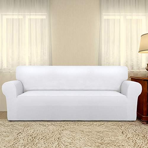 PureFit Stretch Couch Covers for Sofa Large Sofa Slipcovers White - Image 2